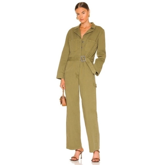Nili Lotan Marie Jumpsuit in Uniform Green - Picture 2 of 15